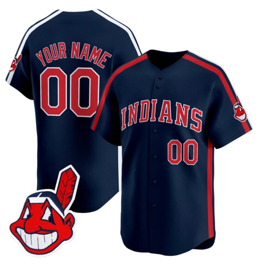 Custom Cleveland Indians Ricky 'Wild Thing' Vaughn Jersey Name, Number Navy by My Store