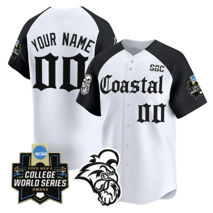 Custom Coastal Carolina Jersey 2025 World Series Gothic Edition Stitched by My Store