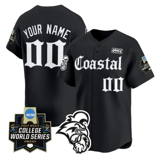 Custom Coastal Carolina Jersey 2025 World Series Gothic Edition Stitched Black by My Store