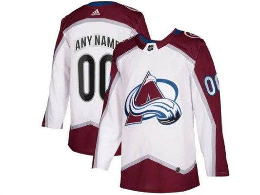 Custom Colorado Avalanche White Away Jersey by Hockey David