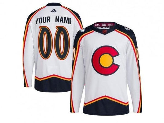 Custom Colorado Avalanche White Reverse Retro 2.0 Jersey by Hockey David