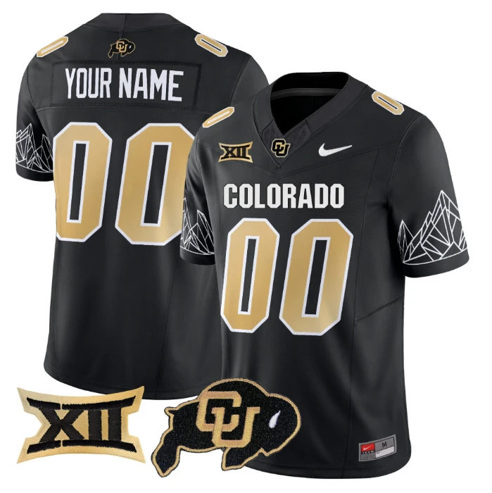 Custom Colorado Buffaloes Jersey Name, Number 2025 Limited V2 Stitched Black by NCAA Football Jersey