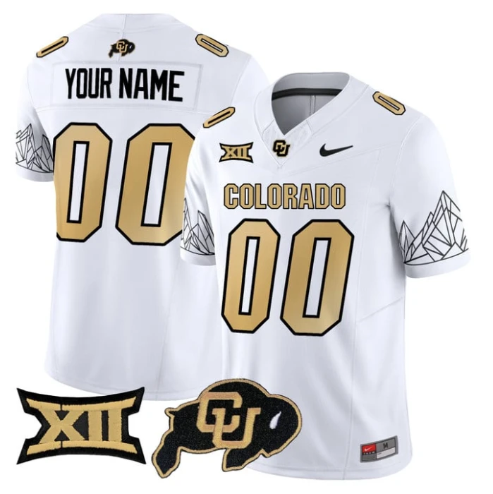 Custom Colorado Buffaloes Jersey Name, Number 2025 Limited V2 Stitched White by NCAA Football Jersey