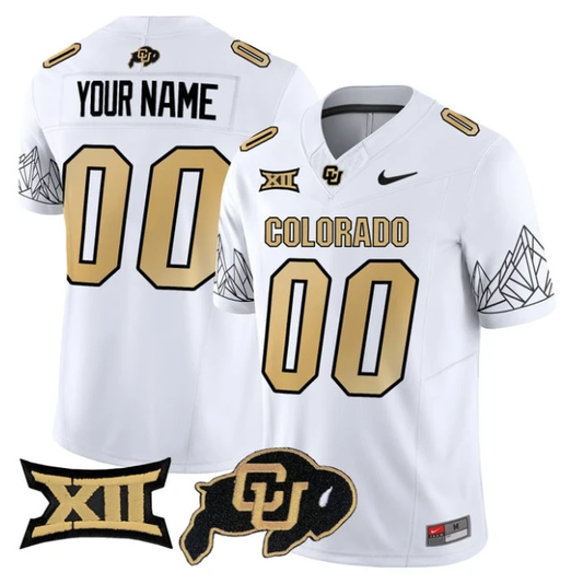 Custom Colorado Buffaloes Jersey Name, Number 2025 Limited V2 Stitched White by NCAA Football Jersey
