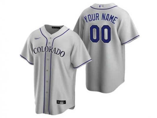Custom Colorado Rockies Cool Base Jersey - Gray by My Store