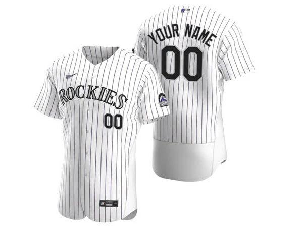 Custom Colorado Rockies Flex Base Jersey -White by My Store