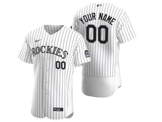 Custom Colorado Rockies Flex Base Jersey -White by My Store