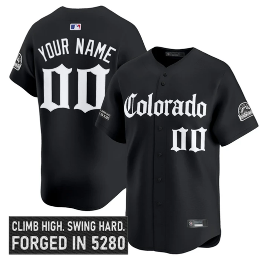 Custom Colorado Rockies Jersey Gothic Mile High Shadows Edition Stitched Black by My Store