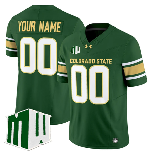 Custom Colorado State Rams Jersey 2024 Vapor Limited Stitched Green by NCAA Football Jersey