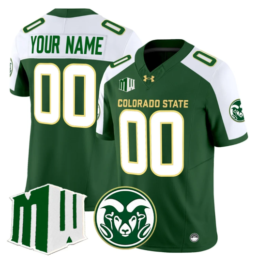Custom Colorado State Rams Jersey 2024 Vapor Limited Stitched Green Alternate by NCAA Football Jersey