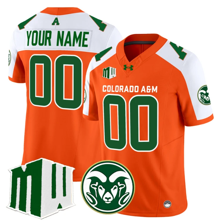 Custom Colorado State Rams Jersey 2024 Vapor Limited Stitched Orange Alternate by NCAA Football Jersey
