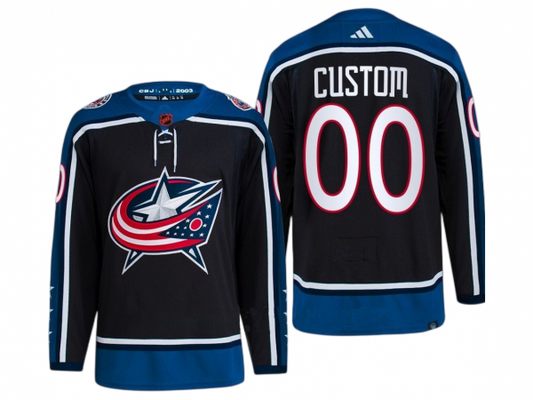 Custom Columbus Blue Jackets Black Reverse Retro 2.0 Jersey by Hockey David
