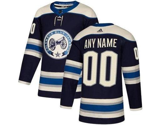 Custom Columbus Blue Jackets Navy Alternate Jersey by Hockey David