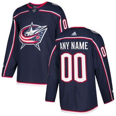 Custom Columbus Blue Jackets Navy Blue Home Stitched NHL Hockey Jersey by Hockey David