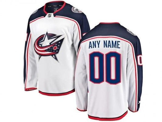Custom Columbus Blue Jackets White Away Jersey by Hockey David