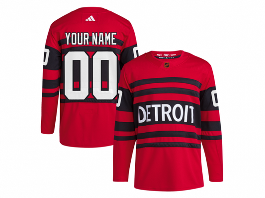 Custom Detroit Red Wings Red Reverse Retro 2.0 Jersey by Hockey David