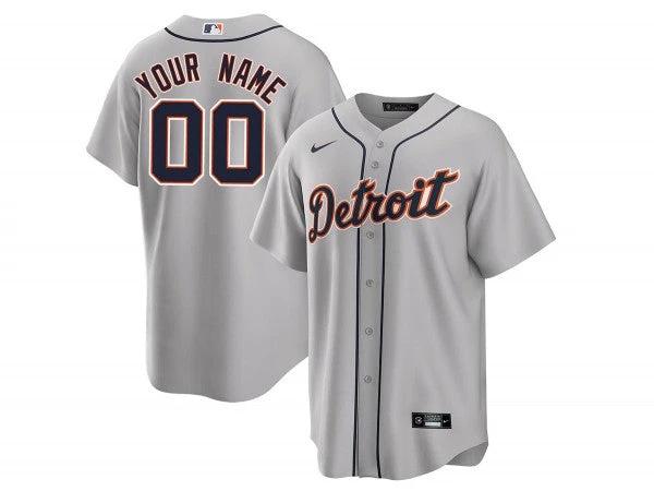 Custom Detroit Tigers Cool Base Jersey - Gray by My Store