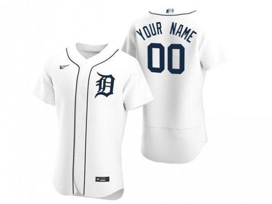Custom Detroit Tigers Flex Base Jersey - White by My Store