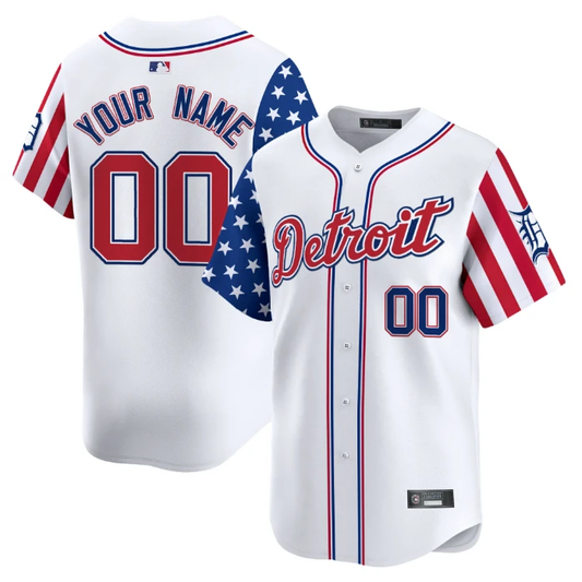 Custom Detroit Tigers Jersey 2025 Memorial Day Vapor Premier Limited Stitched White by My Store