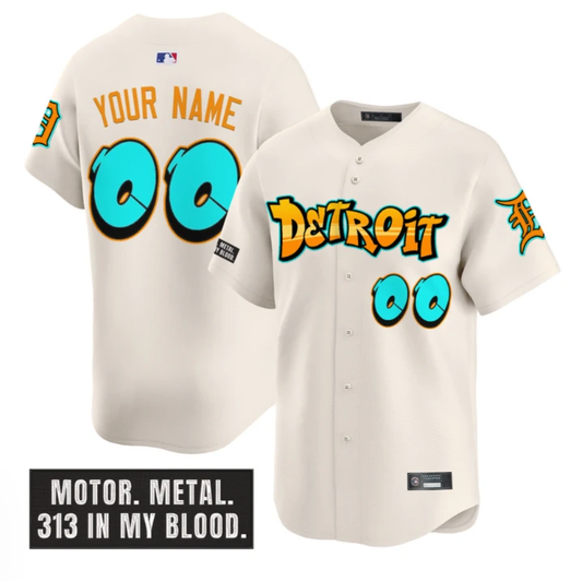 Custom Detroit Tigers Jersey Graffiti Motor City Edition Stitched Navy by My Store