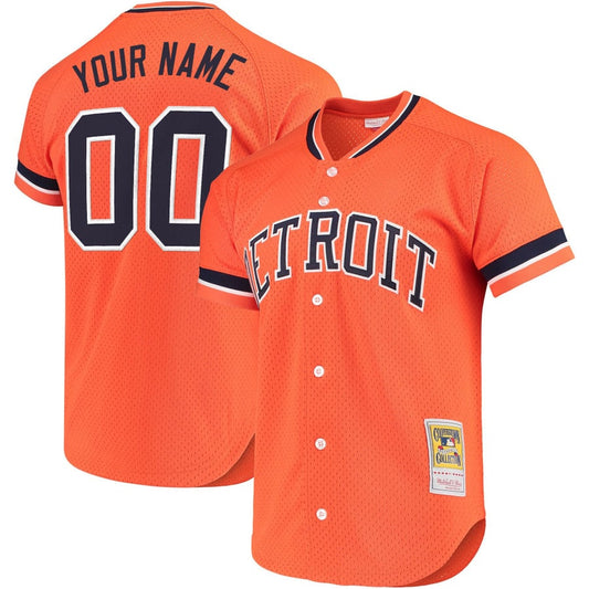 Custom Detroit Tigers Jersey Throwback Cooperstown Collection Stitched Orange by My Store
