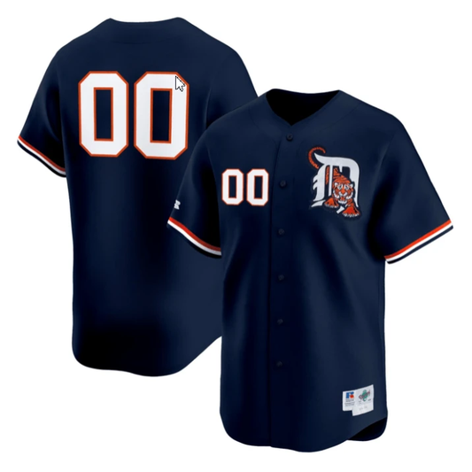 Custom Detroit Tigers Navy Jersey Name and Number All Stitched by My Store