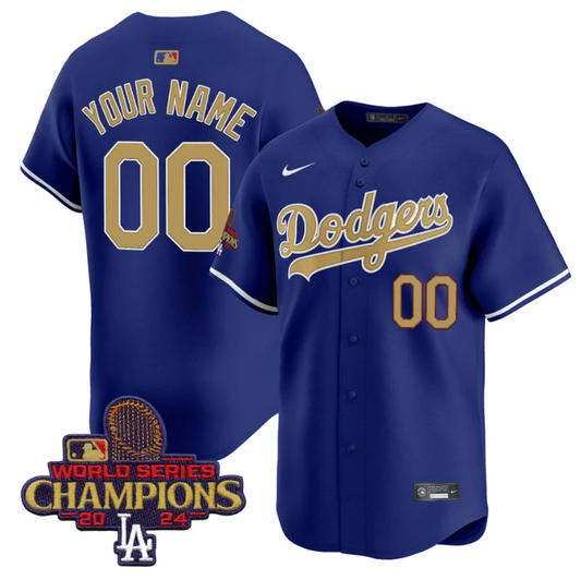 Custom Dodgers Jersey 2025 Gold Vapor Premier Limited Stitched Royal by My Store