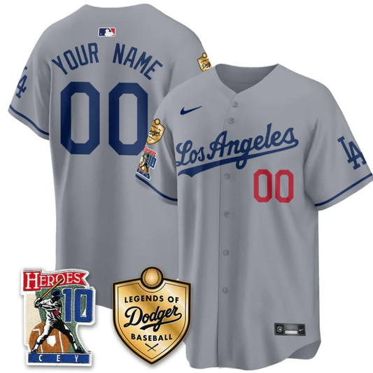 Custom Dodgers Jersey Ron Cey Legends Of Dodgers Baseball Stitched Gray by My Store