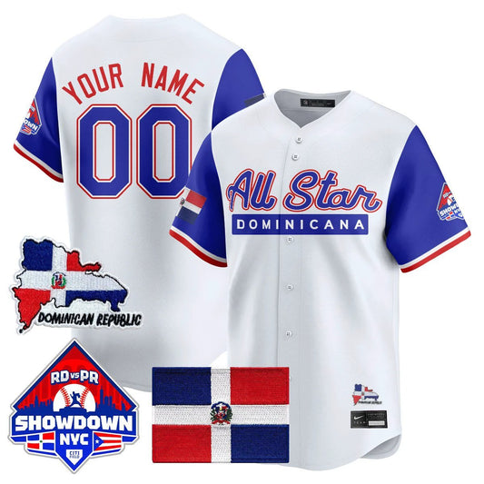 Custom Dominican Republic Jersey Baseball All-Star 2025 Stitched Blue Sleeves by My Store