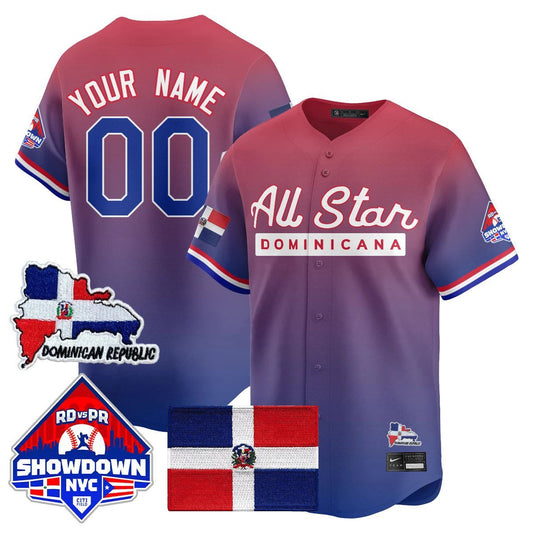 Custom Dominican Republic Jersey Baseball All-Star 2025 Stitched Red Limited by My Store