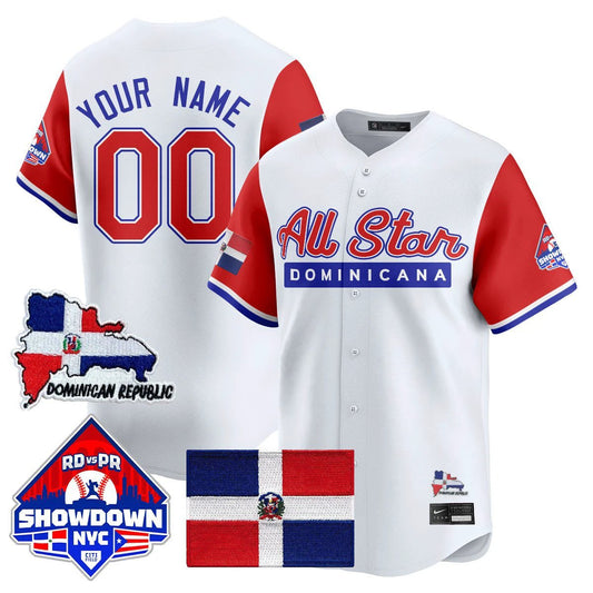 Custom Dominican Republic Jersey Baseball All-Star 2025 Stitched Red Sleeves by My Store