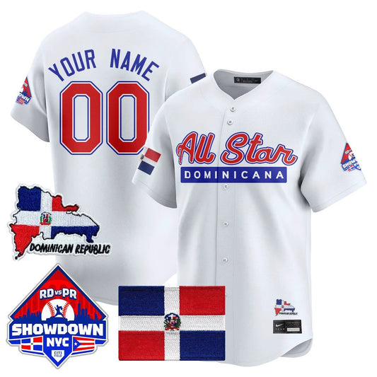 Custom Dominican Republic Jersey Baseball All-Star 2025 Stitched White by My Store