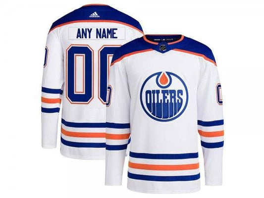 Custom Edmonton Oilers White Away Jersey by Hockey David