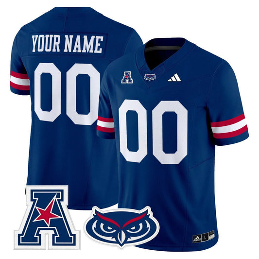 Custom Florida Atlantic Owls Jersey Name, Number 2025 All Stitched Blue by My Store NCAA Football Jerseys