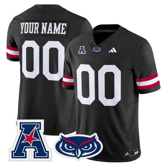 Custom Florida Atlantic Owls Jersey Name, Number 2025 All Stitched Black by My Store NCAA Football Jerseys