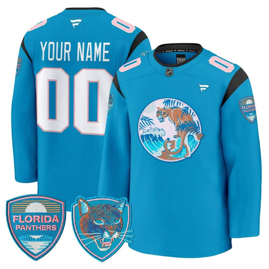 Custom Florida Panthers Jersey Name, Number SoFlo Night Edition Premium Stitched by Hockey David