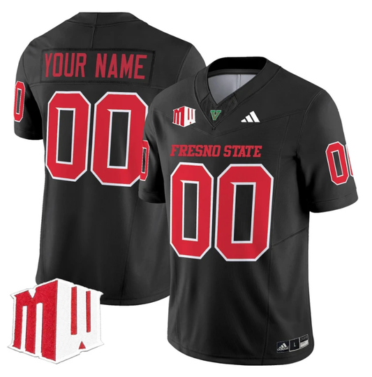 Custom Fresno State Bulldogs Jersey 2024 Vapor Limited Stitched Black by NCAA Football Jersey