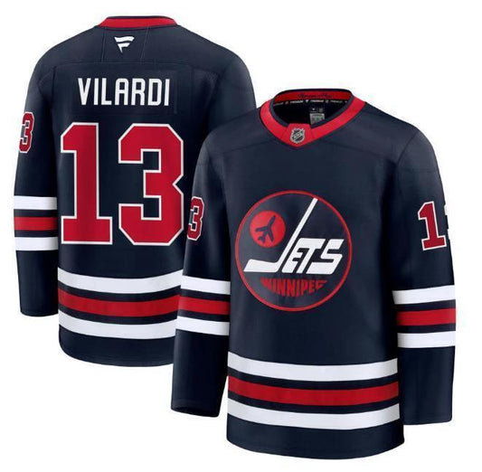 Custom Gabriel Vilardi Jets Jersey - Alternate Navy All Stitched by Hockey David