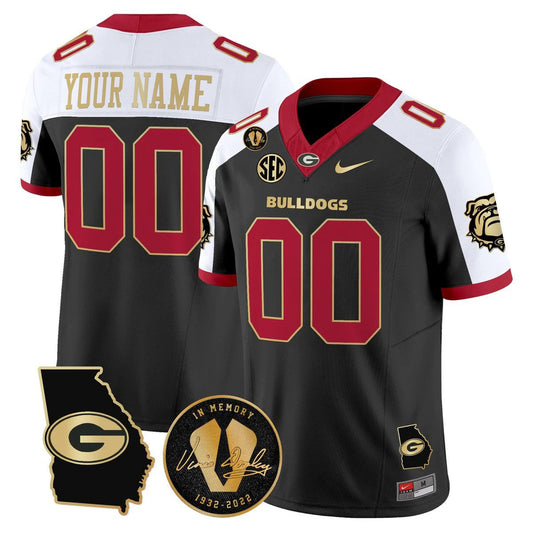 Custom Georgia Bulldogs Jersey 2025 Georgia Map, Vince Dooley Patch Alternate by My Store NCAA Football Jerseys