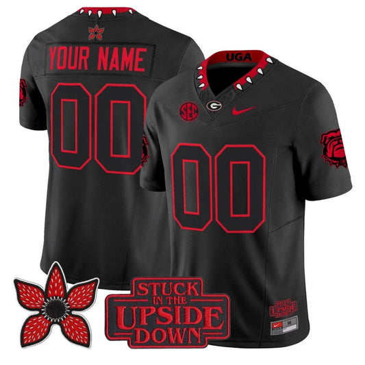 Custom Georgia Bulldogs Jersey Stranger Things Edition Vapor Limited Stitched by NCAA Football Jersey