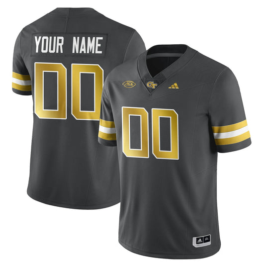 Custom Georgia Tech Jersey Football 2025 Vapor Limited Stitched Dark Gray by NCAA Football Jersey