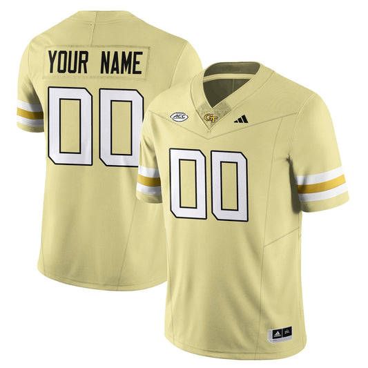 Custom Georgia Tech Jersey Football 2025 Vapor Limited Stitched Gold by NCAA Football Jersey