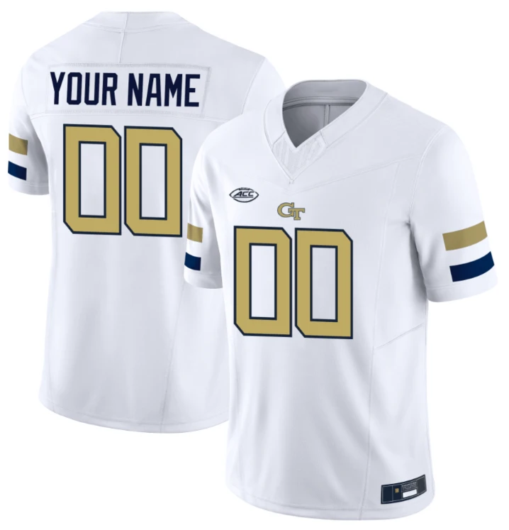 Custom Georgia Tech Jersey Name and Number College Football Edition White by My Store