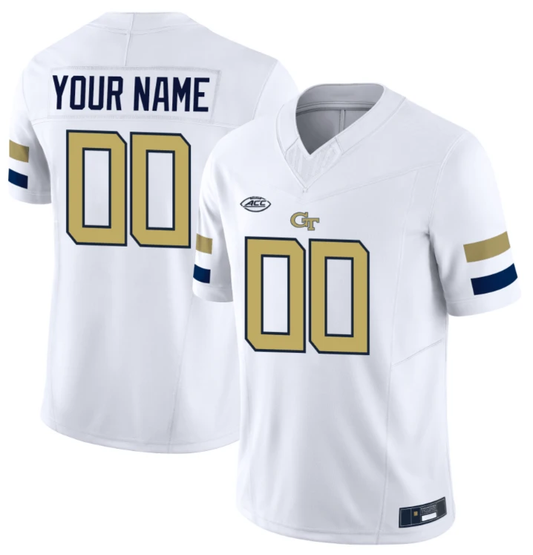 Custom Georgia Tech Jersey Name and Number College Football Edition White by My Store