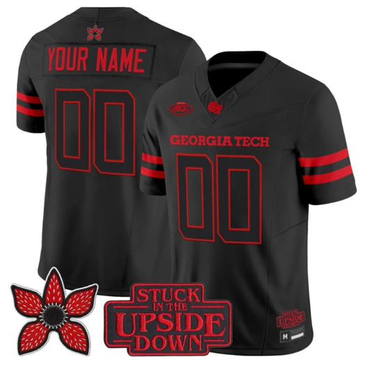 Custom Georgia Tech Yellow Jackets Jersey Stranger Things Edition Vapor Stitched by NCAA Football Jersey