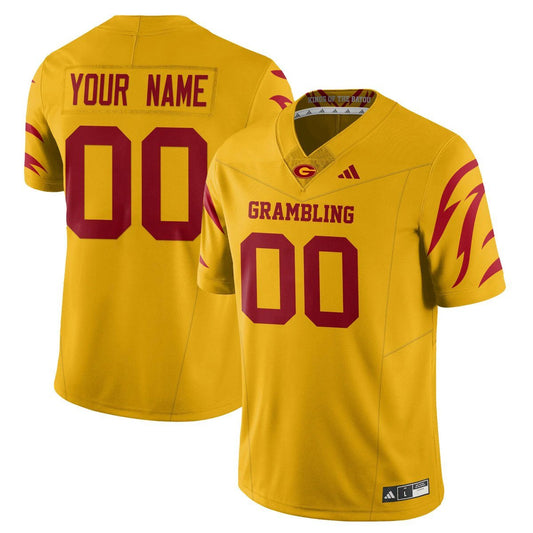 Custom Grambling State Football Jersey 2025 Special Stitched Yellow by My Store NCAA Football Jerseys