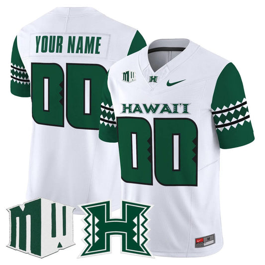 Custom Hawai'i Rainbow Warriors Jersey Name, Number 2025 Vapor Stitched White by My Store NCAA Football Jerseys