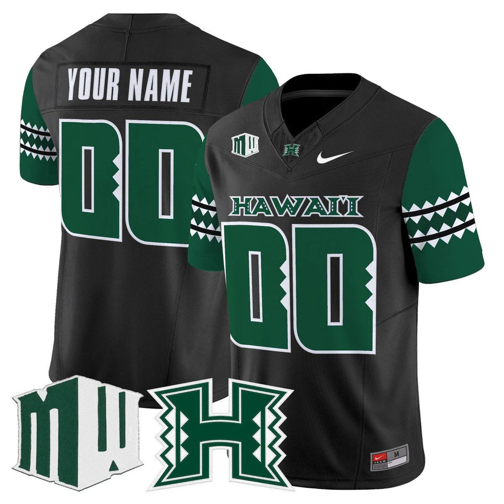 Custom Hawai'i Rainbow Warriors Jersey Name, Number 2025 Vapor Stitched Black by My Store NCAA Football Jerseys