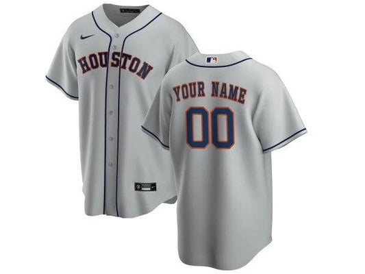 Custom Houston Astros Cool Base Jersey - Gray by My Store