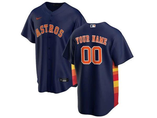 Custom Houston Astros Cool Base Jersey - Navy by My Store